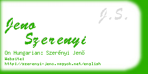 jeno szerenyi business card